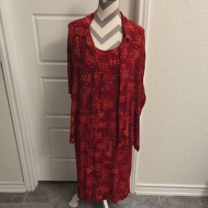Red Patterned Women's Dress
